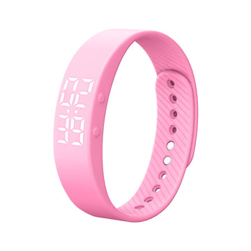 T5S Non-Bluetooth Fitness Tracker Watch Pedometer Digital Step Counter Calorie Counter Distance Activity Tracker Alarm LED Fitness Watch IP65 Water Resistance